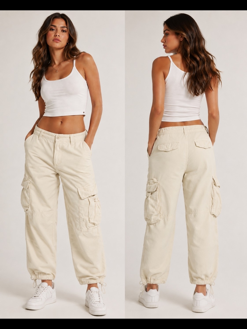 TNA Off-White Drawstring Pants